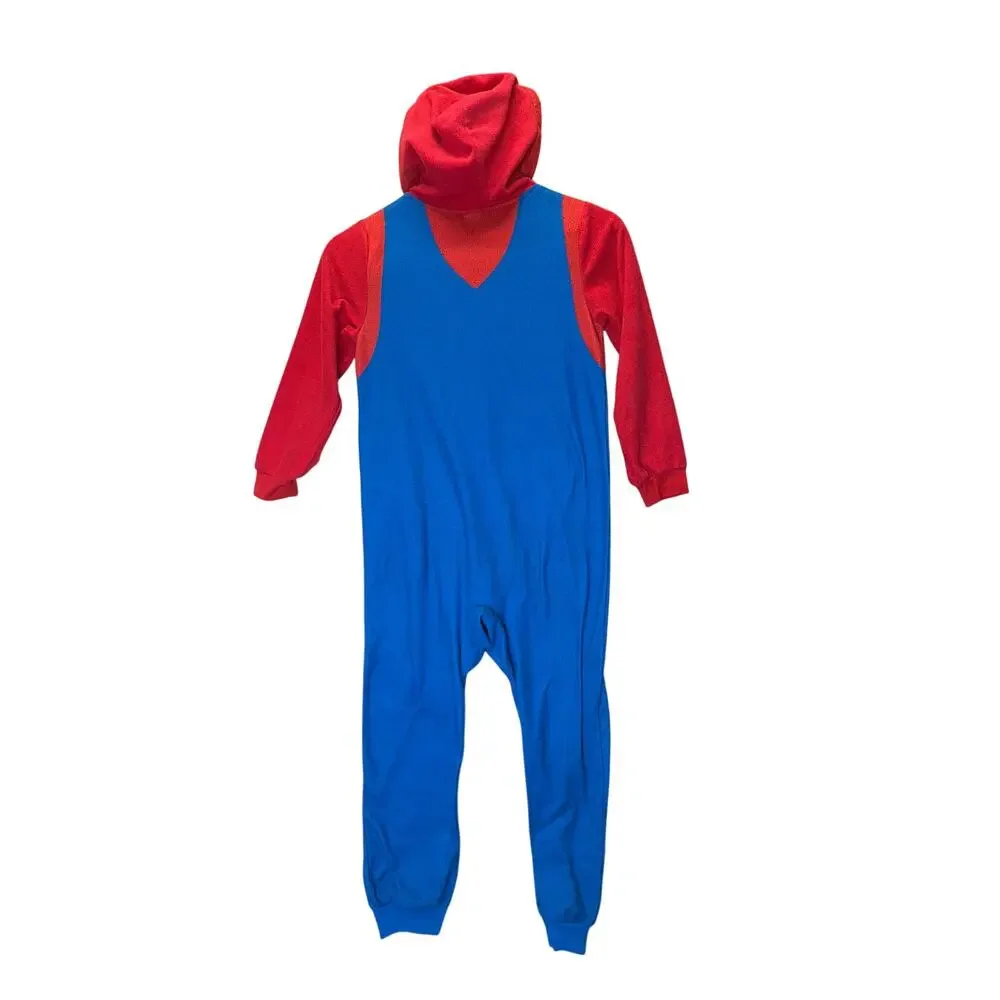 Nintendo Super Mario Boys Kids Pajamas Costume Union Suit Hooded‎ Size 8 M